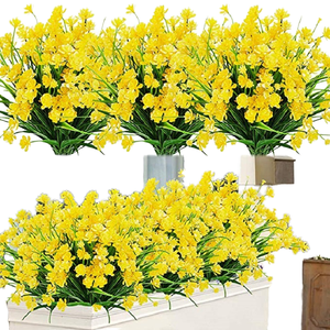 Artificial Daffodils Flowers Plant Plastic Bushes Greenery Shrubs <strong>for</strong> <strong>Fence</strong> Indoor Hanging Planter Home <strong>Garden</strong> Window <strong>Decoration</strong> - Product Image 1