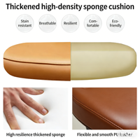 Chaise de bureau exécutive à dossier haut en PU, réglable en hauteur, pivotante à 360°, ergonomique, minimaliste, avec dossier en panneau E1 double couche
