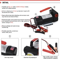 Kit de pompe de transfert de carburant Diesel électrique extracteur de kérosène 12V 200W DC 10GPM haut débit auto-amortissant Portable pour camion à moteur automobile