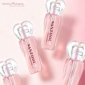 Cute Chunky Heart Topper Lip Gloss Tube Unique Transparent Liquid Lip Oil Bottle 2ml - Product Image 4