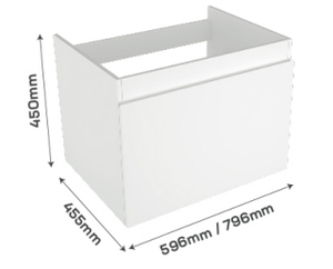 Meuble-lavabo mural HERA 46 moderne pour hôtel et maison, garantie 2 ans, L80 x L46 x H45 cm, en PVC écologique - Product Image 2