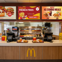 Écran d'affichage numérique Android suspendu de 27 pouces, panneau de menu numérique pour magasin, restauration rapide, écran LCD HD, affichage numérique pour publicité en intérieur