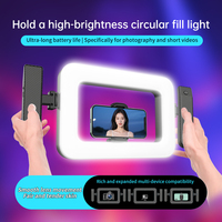 Lampe annulaire LED portable rechargeable pour smartphone, éclairage de photographie et de diffusion en direct, avec lumière réglable