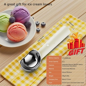 Cuillère à glace chauffante avec interrupteur marche/arrêt, cuillère à glace électrique rechargeable avec support, étanche IP67, température maximale de 158 degrés ℉ - Product Image 5