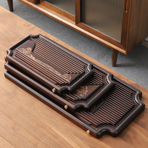 <b>Bamboo</b> small board tea <b>table</b>, drainage type, tea tray with drain outlet, whole board, dense text distribution and dropshipping - Product Image 5