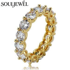 Anillo Souljewel Hip Hop con Circonitas Cúbicas Redondas, Chapado en Oro, para Hombre y Mujer, Regalo para Raperos y Fiestas - Product Image 2
