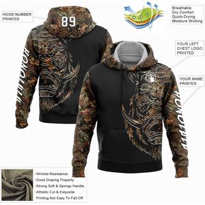 Sudadera con Capucha FOXA Personalizada para Caza, Diseño de Camuflaje Animal, Unisex, Transpirable, Absorbe la Humedad, Ropa para Exteriores - Product Image 1