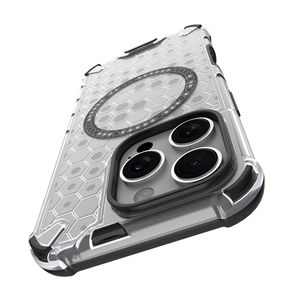 เคส TPU รังผึ้งโปร่งแสงกันกระแทก + PC สำหรับ iPhone 17 Air 16 PRO MAX 16 15 14 13 12 <span class=keywords><strong>11</strong></span>รองรับเคสชาร์จแบบไร้สาย - Product Image 4