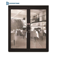 Porte pivotante moderne sur mesure en verre et alliage d'aluminium à rupture de pont thermique pour façade de magasin, extérieure, antivol, isolante thermiquement et étanche