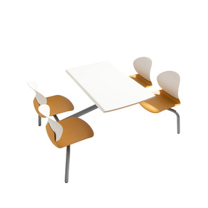 Juego de sillas de mesa de comedor integradas Sanangle, diseño moderno para 4 personas, uso comercial en restaurantes, escuelas, cafeterías para empleados - Product Image 4