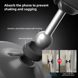 ODIER nueva invención plegable de plástico Flexible N52 soporte magnético para teléfono de gimnasio y coche de doble uso para iPhone Samsung