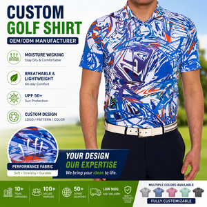 Su misura di alta qualità in poliestere Spandex collare <span class=keywords><strong>Polo</strong></span> Golf camicia all'ingrosso da uomo sublimazione stampato camicie da Golf Dri si adatta <span class=keywords><strong>Polo</strong></span> - Product Image 1
