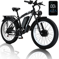 Vélo électrique à pneus larges de 26 pouces en alliage d'aluminium, batterie au lithium 52V/32AH, moteur à moyeu arrière sans balais, frein à disque, 21 vitesses, vélo de montagne électrique