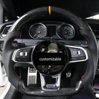 Volant en fibre de carbone personnalisé pour Volkswagen Touran Tiguan Polo Passat Golf Jetta, adaptable pour l'ancien et le nouveau modèle, plug and play