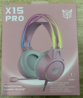Casque de jeu Onikuma X15 Pro RGB avec micro anti-bruit, interface 3,5 mm + USB, adapté aux filles et aux garçons