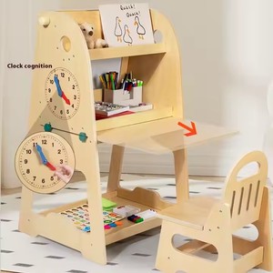 2-in-1 Multifunctional Educational Toy Modern Wooden Blackboard Drawing Board Desk Tower for Bedroom for Kids Toddlers Boys - Product Image 3