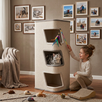 Lit pour chat de luxe en bois massif, minimaliste et moderne, lavable, chaud pour l'hiver, idéal pour chambre à coucher ou salon