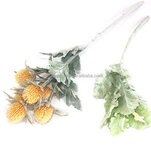 FC7406 Commercio All'ingrosso artificiale affollamento foglie mestiere dusty miller di seta foglie di eucalipto - Product Image 1