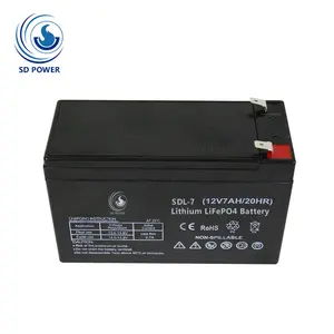 Black color 12 volt 7 amp lithium battery 12v 7ah with A grade 32650 cell, 10A BMS for FISH FINDERS & FLASHERS