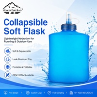 Fabricant direct, gourde souple en TPU sans BPA, logo personnalisé, 100% étanche, bouteille d'eau à presser pour la randonnée et le cyclisme