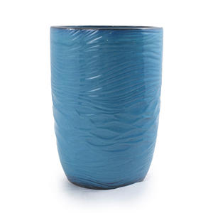 Maceta de Cerámica Esmaltada Azul Cielo con Textura de Olas del Océano, Ecológica, Duradera, para Interiores y Exteriores, Jardinera de Terracota, Decoración del Hogar - Product Image 6