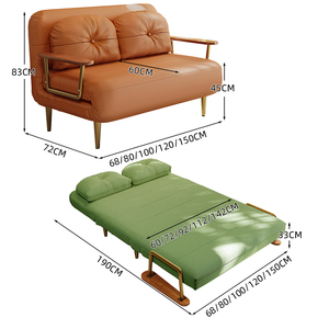 Canapé-lit pliant à prix d'usine, faible MOQ, chaise convertible simple pour hôtel, appartement, projet, multifonctionnel, moderne - Product Image 4