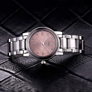 Montre pour femme Burbe personnalisée avec strass et cristaux de saphir, luxe, sport, affaires, simple, en acier inoxydable, quartz, 20 mm, 50 m - Product Image 6
