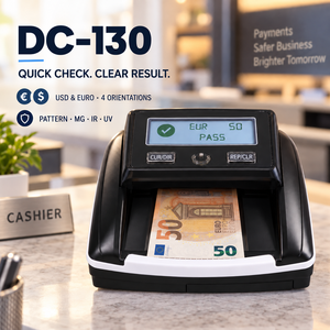 Detector de Billetes Portátil DC-130-D de Plástico con Certificación CE, Verificador de Billetes con Luz UV e IR, Detector de Billetes Falsos para <span class=keywords><strong>USD</strong></span> y Euro - Product Image 1