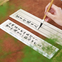 Tissu magique réutilisable pour calligraphie avec pinceau, récipient à eau, code QR et tutoriel vidéo pour artistes débutants et avancés