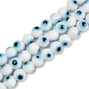 Cuentas de disco de moneda redonda a granel, hebras de cristal rojo, negro, azul, blanco, Reinbow, mal de ojo, para fabricación de joyas, 4mm, 6mm, 8mm, 10mm - Product Image 6