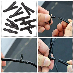 Raccords de tuyau de lavage de voiture 7mm 4mm, connecteurs de tuyaux en nylon noir pour l'alimentation en eau, accessoires de bricolage - Product Image 4