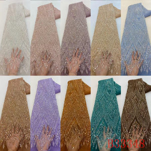 Lưới Bridal cotton mềm lông mi ren vải cho Wedding party DRESS hạt French ren hạt ren - Product Image 6