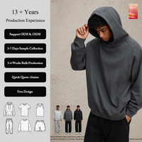 Sweat à capuche surdimensionné en molleton épais pour homme, design personnalisé High Street, avec empiècements en forme de lune et d'arc, manches raglan