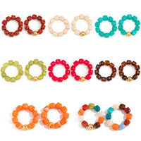 Bracelets de mode, bracelets bohèmes, ensemble de bracelets en perles de résine colorées, bijoux fantaisie à grosses perles, bracelet de couple