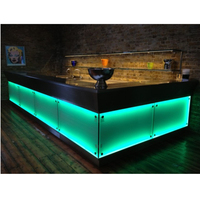 2025 Offre Spéciale Rose Led Lait Thé Bar Comptoir Design De Luxe Comptoir Bar Tabouret Chaise avec Décoration En Verre