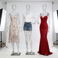 Mannequin transparent en fibre de verre, homme/femme, corps entier, articulations réglables, accessoires de présentation de vêtements, vitrine de magasin, photographie