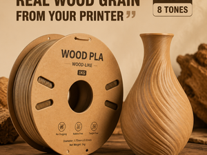 Filamento PLA de Madera al por Mayor de Fábrica, 1.75mm, Textura Similar a la Madera, Moldeado para Impresora 3D, Acabado Mate Natural, Bambu Lab para 220C - Product Image 1
