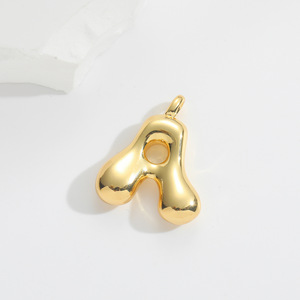 Sy06 Vàng Đầy Chunky Bong Bóng A-Z Bảng Chữ Cái Thư Vòng Cổ Cá Nhân Bóng Ban Đầu Mặt Dây Chuyền Vòng Cổ - Product Image 4