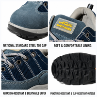 Chaussures de sécurité pour hommes à embout d'acier en daim, résistantes aux glissades et aux perforations, pour l'usine et la construction