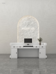 Bàn tiếp tân sang trọng hiện đại cho Thẩm mỹ viện bàn thu ngân cho tổ chức đào tạo khiêu vũ & quần áo nữ làm bằng gỗ - Product Image 5