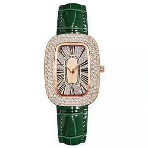 New model of export quartz <b>watch</b> with diamonds and <b>rectangular</b> shape, available for wholesale. - Product Image 1