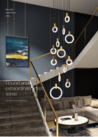 Décoration élégante Intérieur personnalisé Hôtel Villas Lustres à led de grande taille Restaurant d'intérieur Pendentif doré