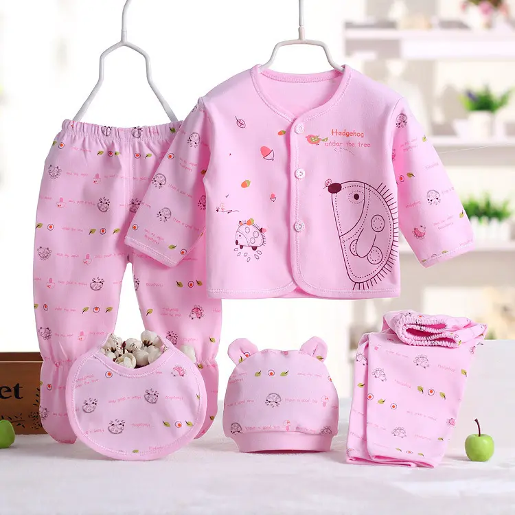 5 Buah/Set Pakaian Anak-anak Pakaian Bayi Amplas Bayi Kapas 0-3 Bulan Pakaian Set