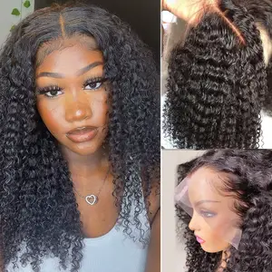 ブラジルのショートカーリーボブレースフロント人毛ウィッグPrePluck with Baby Hair Deep Wave Frontal Wig Water Wave Lace Wig