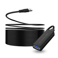 Hitam Aktif Usb 3.0 Kabel Ekstensi 20M dengan IC RTS5411 Tersedia