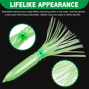 กระโปรงปลาหมึกขนาดใหญ่30ซม. 1ชิ้น, เหยื่อล่อปลาหมึกขนาดใหญ่56ก. เหยื่อตกปลาทะเลปลาฉลามเทียม - Product Image 3