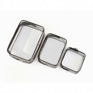 Travel Transparent Waterproof <b>Toiletry</b> Custom Logo Clear Makeup Pouch Washable Pvc Cosmetic <b>Storage</b> Bag 3 Piece Set - Product Image 5