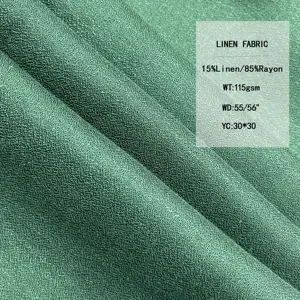 Multi-color option 115GSM 15% linen And 85% Rayon Fabric wholesale cotton linen Fabrics For Clothing