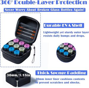 Estuche Refrigerador Portátil para Insulina, Organizador de Viaje para Insulina, Compatible con Viales Estándar de 10 ml U-100, Negro (9 Compartimentos) - Product Image 6