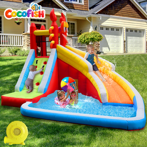 Château gonflable sur le thème des crabes Cocofish avec mur d'escalade et toboggan aquatique, château gonflable pour enfants, trampoline gonflable - Product Image 1